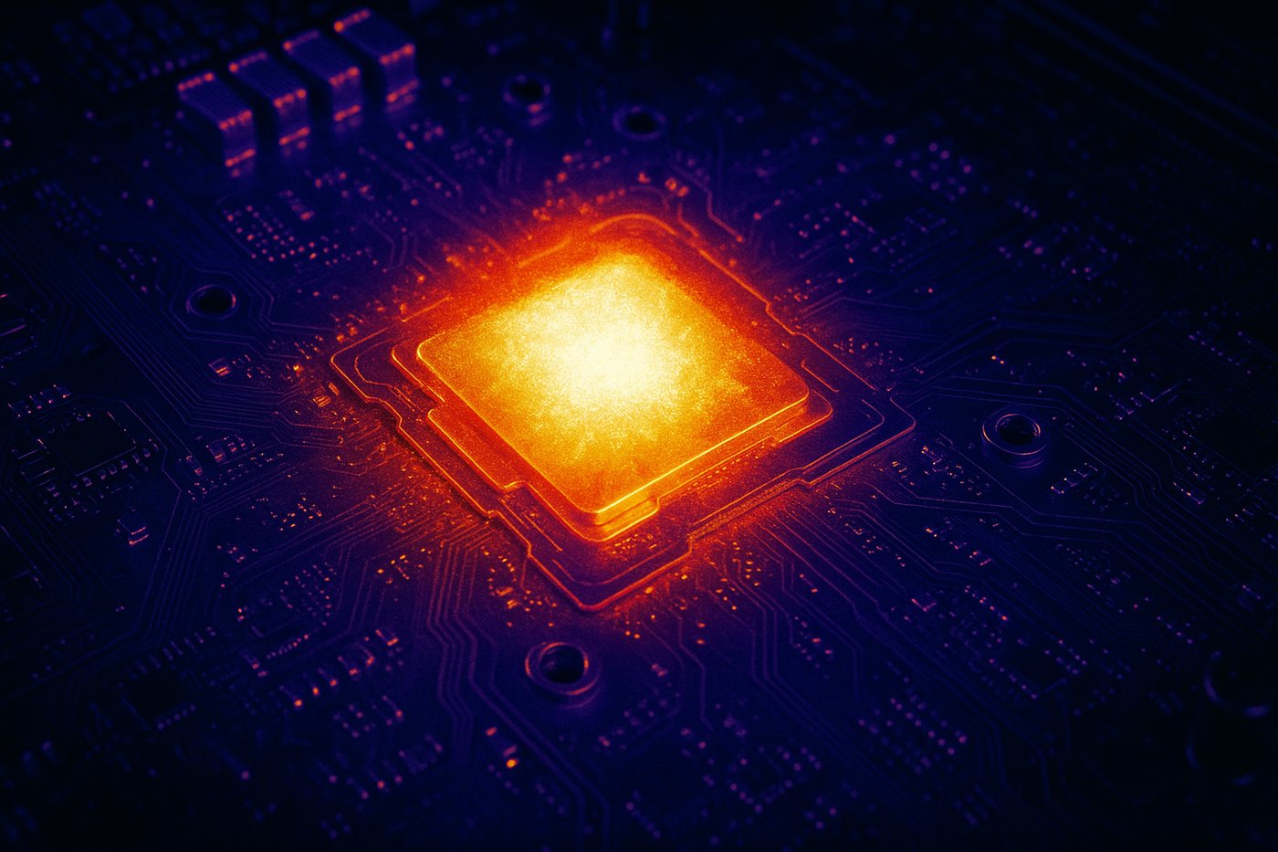 Thermal image of a CPU under load